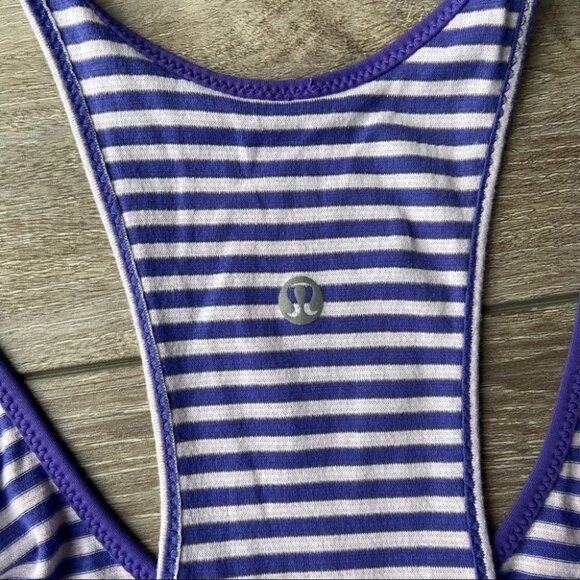 Lululemon What The Sport Singlet in Silver Stripe Iris Flower Pretty  Purple - Picture 13 of 14